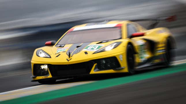 LE MANS, FRANCE - JUNE 5: The #64 Corvette Racing - Chevrolet Corvette C8.R of Tommy Milner, Alexander Sims, and Nick Tandy in action at the Le Mans 24 Hour Test Day on June 5, 2022 in Le Mans, France. 