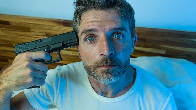 Image for article titled ‘I Finally Made The Switch From Coffee,’ Says Man Holding Gun To His Head To Get Adrenaline Rush