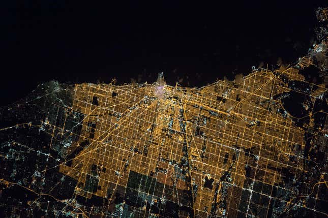Image for article titled Can you recognize the world’s most famous cities from space?