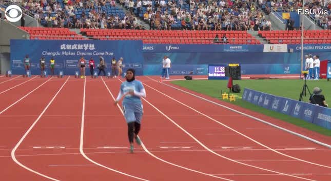  Nasra Abukar finished dead last in the 100m