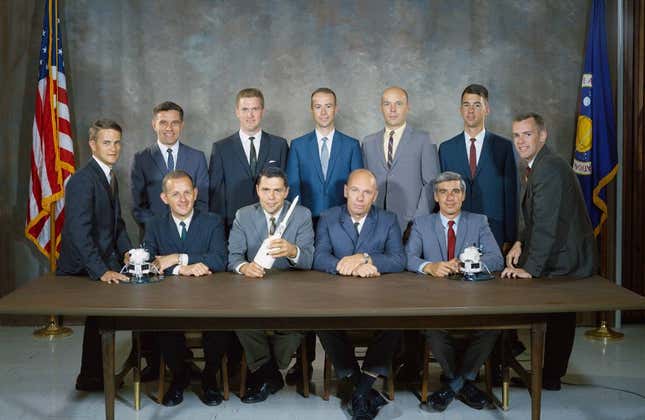 The Apollo-era Group 6 scientist-astronauts, with Philip K. Chapman appearing at far left. 