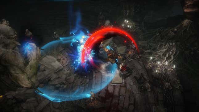 Characters fight in Diablo Immortal.