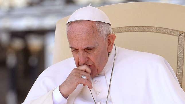 Image for article titled Pope Francis Worried About Job Security After Butting Heads With New God