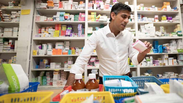 UK Prime Minister Rishi Sunak visits his family’s former pharmacy