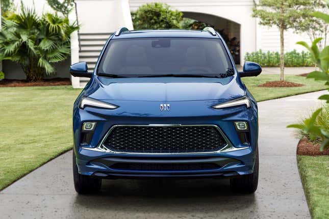 A blue 2024 Buick Encore GX Avenir.