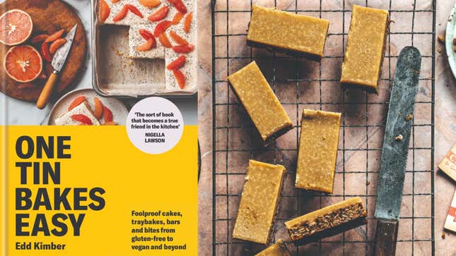 Edd Kimber One Bakes Easy cookbook cover and Oatmeal Ginger Cookie Bars