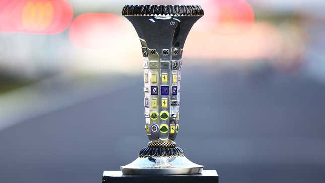 A photo of the Formula 1 constructors trophy. 