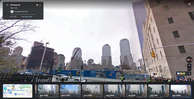 The site of the World Trade Center in April 2009.