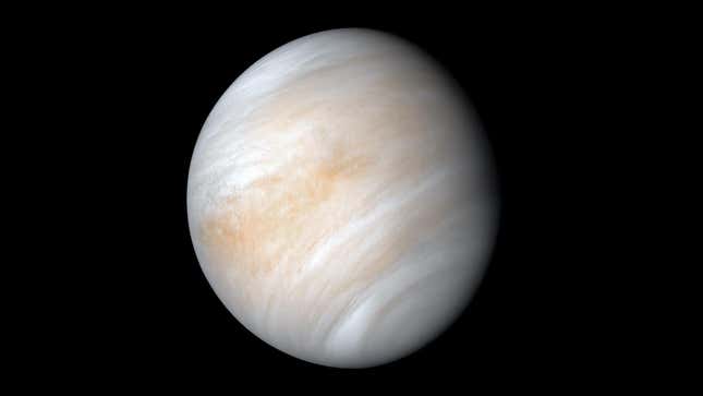 Venus, as imaged by NASA’s Mariner 10 probe in 1974.