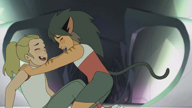 This final season is really about Adora and Catra, who we see here in a flashback of happier times.