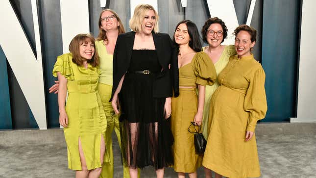 Image for article titled Greta Gerwig and Her Green-Clad Coven Stormed the Oscars Afterparties
