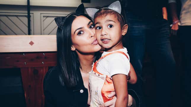 Kim Kardashian and North West at an Ariana Grande concert in 2017.