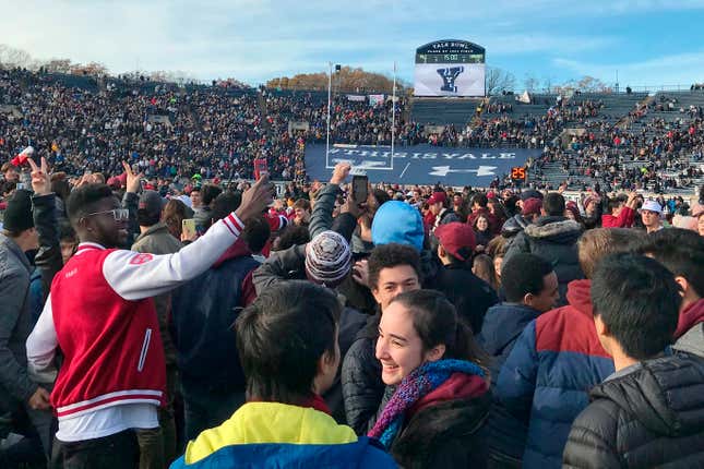 Image for article titled Hundreds of Climate Change Activists Delayed the Harvard-Yale Football Game