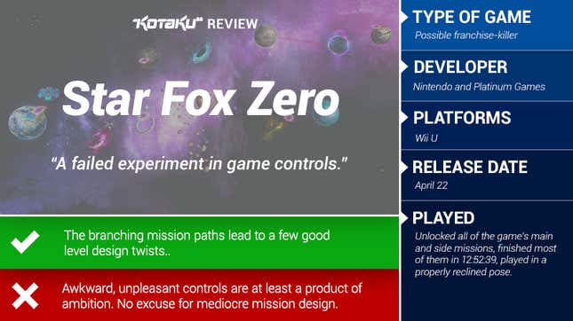 Image for article titled Star Fox Zero: The Kotaku Review