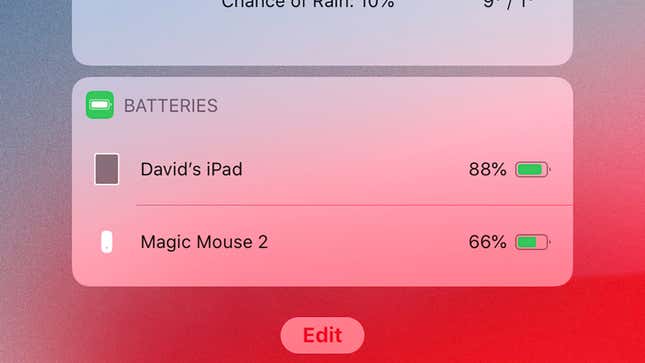 iPadOS can report on the battery level of your peripheral.