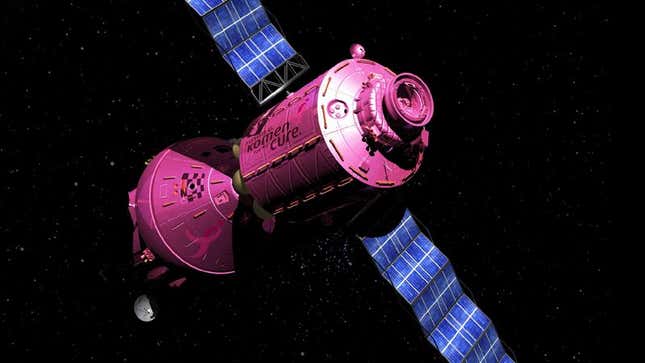 A data uplink with Susan G. Komen mission control will allow the probe to broadcast the latest recordings of the foundation’s “Pink Warrior” theme song as it traverses the Milky Way.