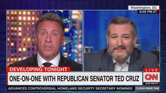 Image for article titled Chris Cuomo Wants to Know Why Ted Cruz Is Such a Punk