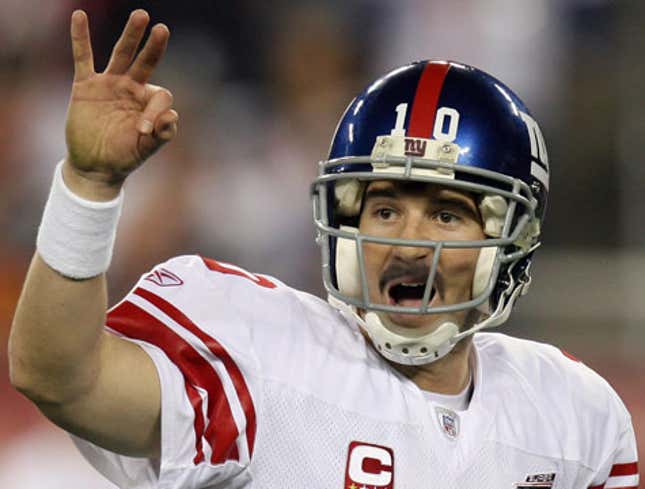 Image for article titled Eli Manning Finishes Super Bowl With Thick, Bushy Mustache