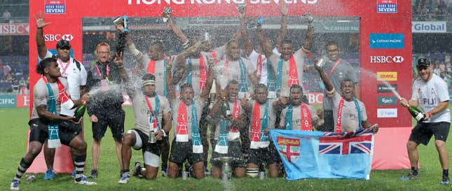 Fiji wins the Hong Kong Sevens rugby tournament. (Photo credit: Kin Cheung/AP)