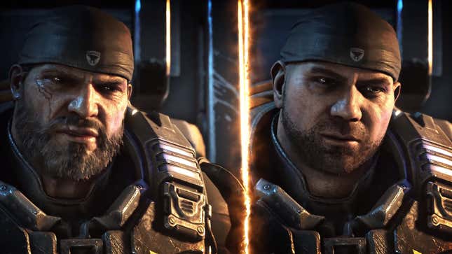 Marcus Fenix on the Left, Dave Bautista on the right. 