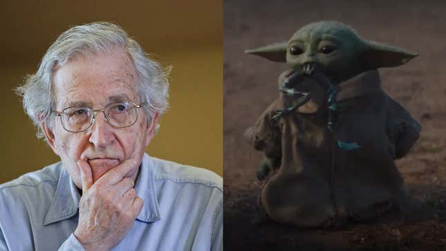 Image for article titled Noam Chomsky has &quot;never heard of Baby Yoda&quot; and has &quot;no thoughts about memes&quot;