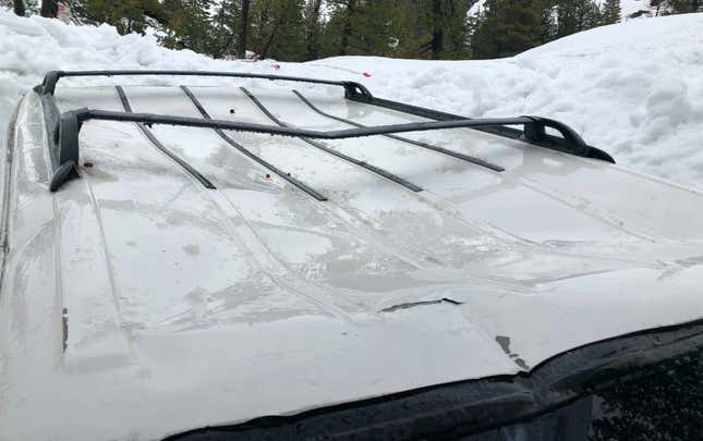 Image for article titled A Tesla Engineer's Jeep Ended Up Under 10 Feet of Snow for Months and It's Still There