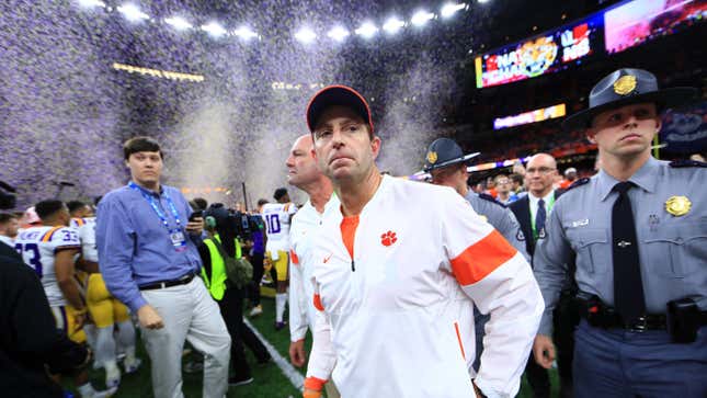 Clemson’s Dabo Swinney is just one of the college football coaches who have whiffed on their statements about race in America. Image: Getty