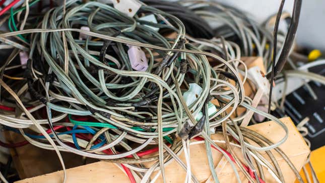 Image for article titled What to Do With All Those Cables and Cords You&#39;ve Hoarded