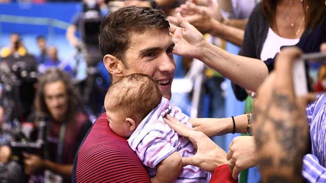 Image for article titled Michael Phelps Proudly Describes How Infant Son Subsists Off 12,000 Calories’ Worth Of Breast Milk Per Day