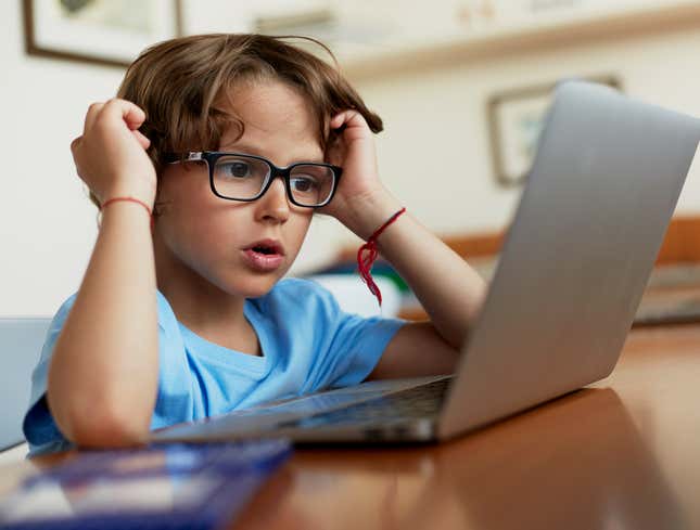 Image for article titled First-Grader Glad No One Can Tell He Pissed In Pants During Zoom Class