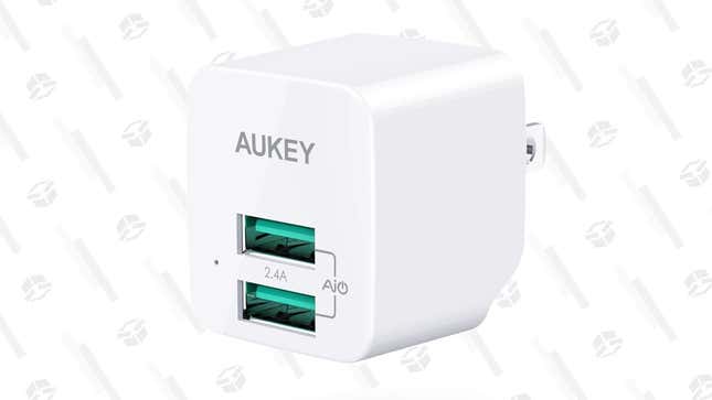 Aukey Compact Dual USB Wall Charger | $6 | Amazon | Promo code X9VO4ZMI