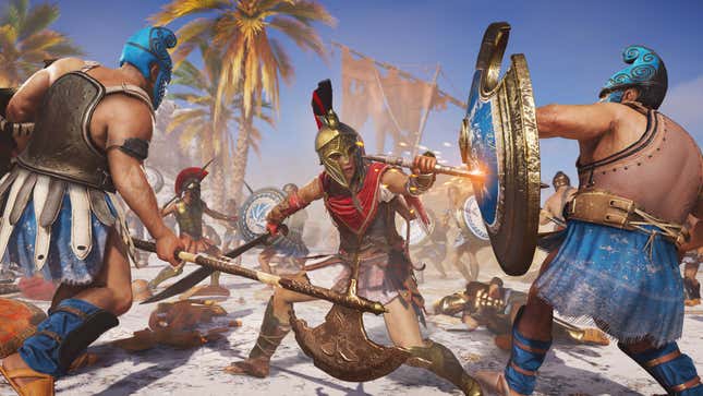 Image for article titled Assassin’s Creed Odyssey Players Are Creating Custom Quests To Level Up By Doing Nothing