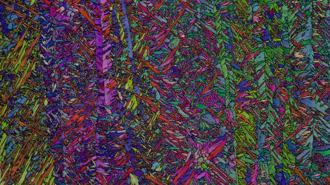 3D printed titanium under the microscope.
