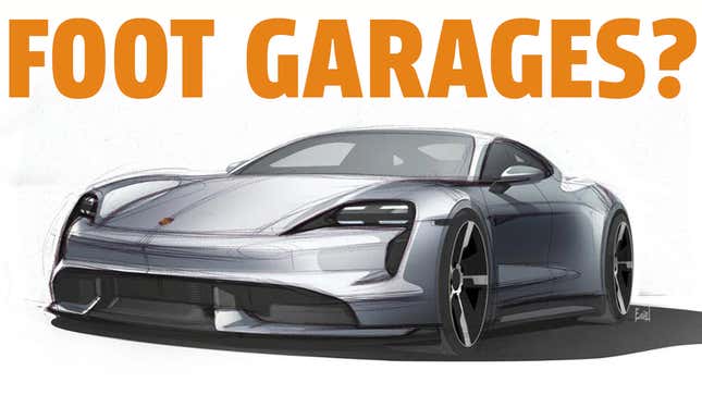 Image for article titled The Porsche Taycan Was Designed With Something Called &#39;Foot Garages&#39;