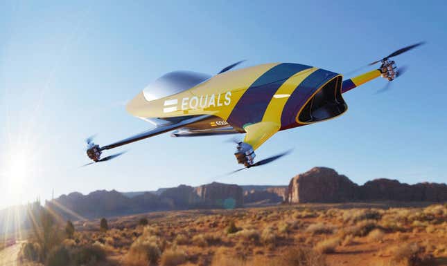 Imagen para el artículo titulado Como la F1, pero con coches voladores: así serán las carreras de drones tripulados de la Airspeed Series