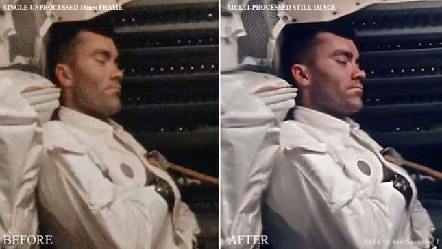 Imagen para el artículo titulado Crean imágenes en HD de la misión Apolo 13 apilando fotogramas de vídeo