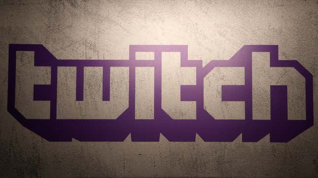 This Saturday, Nov. 4, 2017, file photo shows the logo of live streaming video platform Twitch at the Paris games week in Paris. 