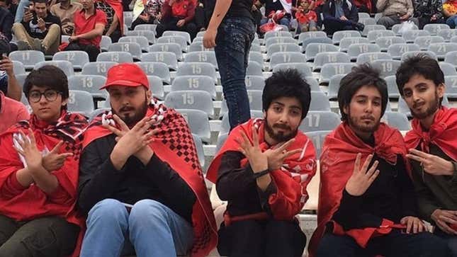 Image for article titled Tehran Authorities Released Four Women Who Were Arrested For Sneaking Into A Soccer Match Dressed Like Men
