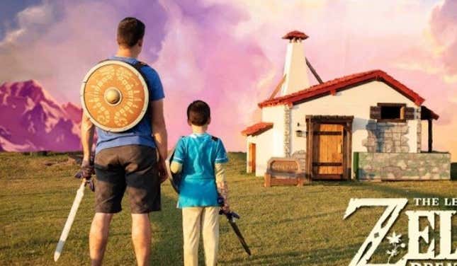 Imagen para el artículo titulado Un padre construye una casa de juegos épica de Breath of the Wild para sus hijos