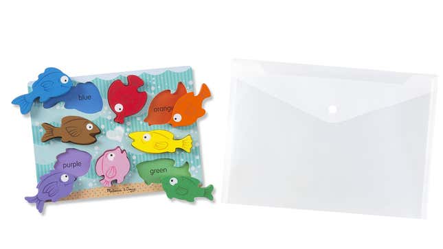 Image for article titled Store Your Toddler&#39;s Peg Puzzles in Clear Poly Envelopes