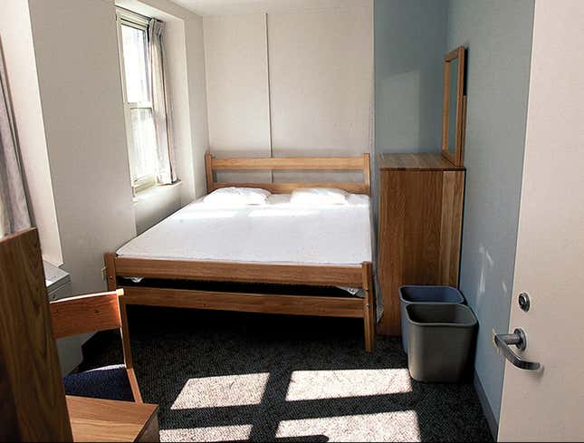 Image for article titled College Roommates Surprised To Find Dorm Room Has One King-Size Bed