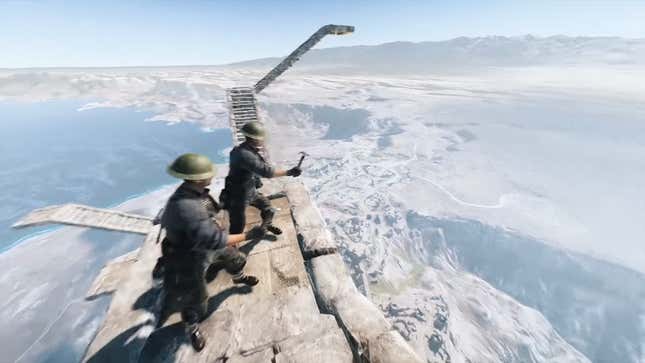 Image for article titled New Battlefield V Easter Egg Makes Players Build A Stairway Into The Sky