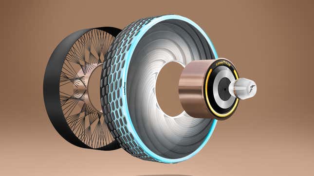 Image for article titled Goodyear&#39;s Latest Concept Is A Tire That Can Be Changed Using A Pill