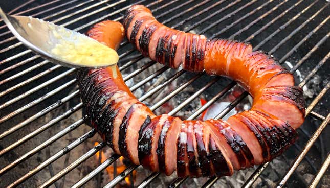 Image for article titled Hasselback Kielbasa makes you proud to be an American