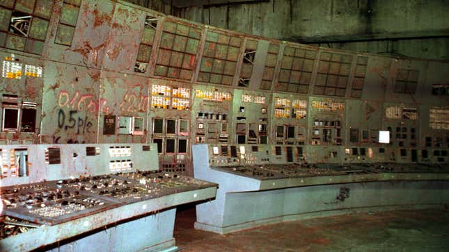 The infamous control room at Reactor 4 at Chernobyl Nuclear Power Plant.