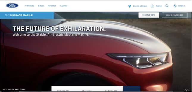 Image for article titled 2021 Ford Mustang Mach-E: Here's The Car, Price And 0-60 Times Before You're Supposed To See It
