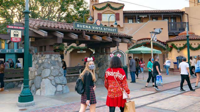Buena Vista Street at Disney California Adventure Park, partially reopened for outdoor food and shopping with new COVID-19 guidelines in place