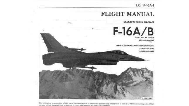 Image for article titled Flight Sim Developer Arrested For Selling F-16 Manuals [Update]