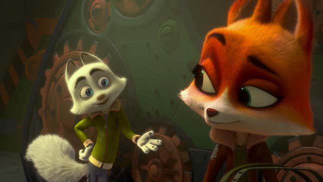Jeremy Renner sings in the paint-by-numbers kids’ flick <i>Arctic Dogs</i>