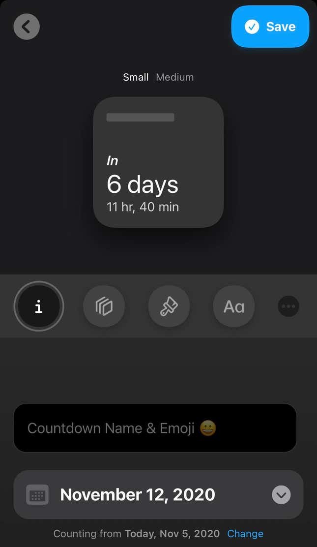 ios countdown widget